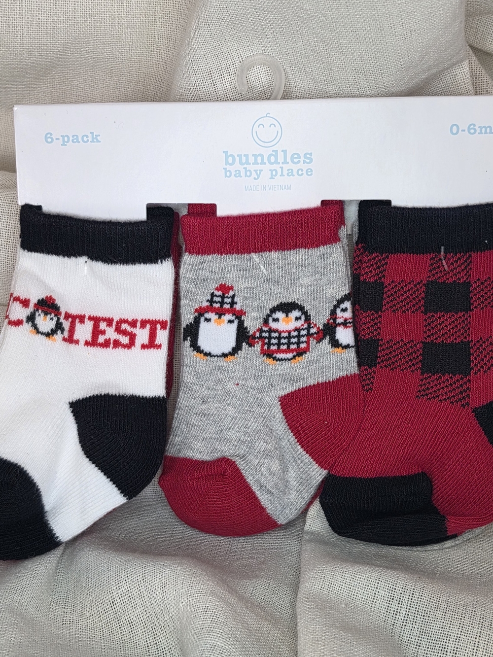 Baby Christmas Socks 6 Pack 0-6M NWT